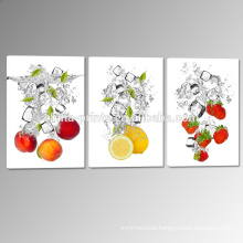 Fresh Fruit Canvas Print Art/Fruit in Water Canvas Printing/Triptych Picture for Wall Decor